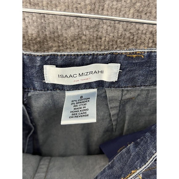 Isaac Mizrahi For Target A-Line Front Slit Jean Skirt Womens Size 8 Stretch Blue - Picture 3 of 9